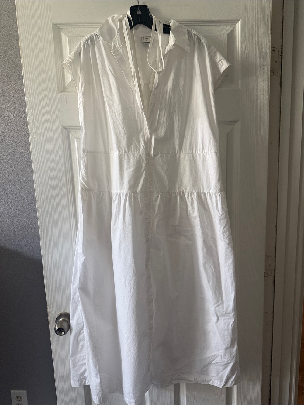 a new day White Button-Front Cotton Dress